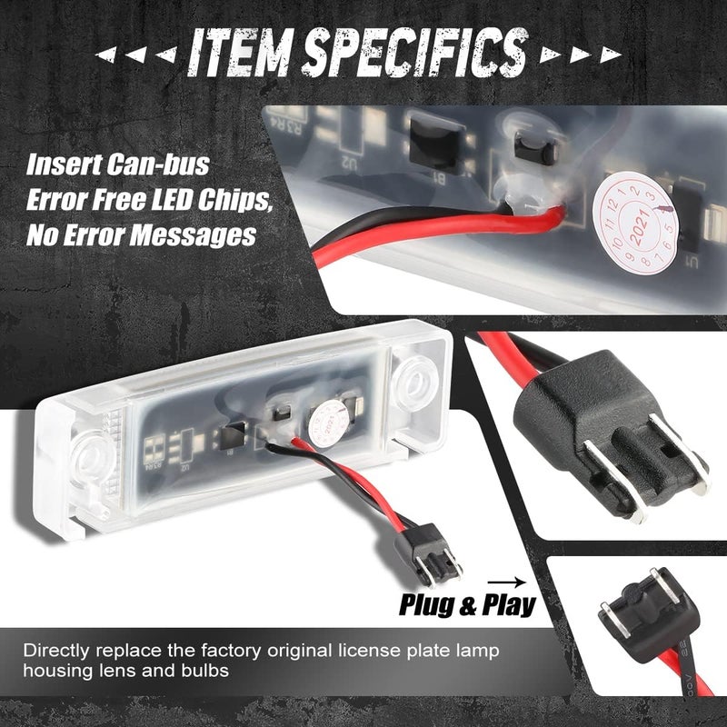NUVISION LIGHTING Pair of LED License Plate Lights Compatible with 96-22 4Runner / 00-22 Sequoia / 97-02 Sienna, 81270-35090 81270-35120, NVL-LPL-006 - Image 4